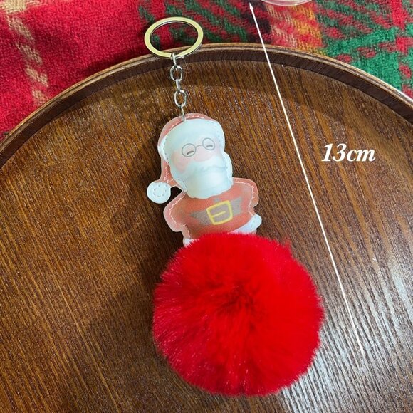 Christmas Santa Claus Plush Ball Keychain Bag New Year Xmas Party Gift ideas - Picture 2 of 4
